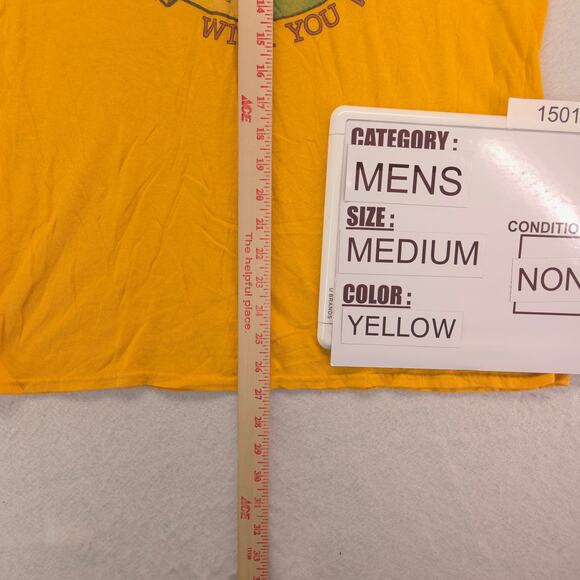 Pink Floyd Band Graphic Crew Neck T Shirt Adult Mens Size Medium M Yellow - Picture 6 of 9